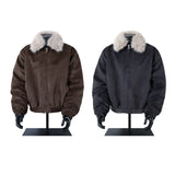 Unisex Down Jacket Men's Winter Fur Collar Old Money Wind Padded Jacket