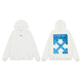 Off OW White Hoodie Blue 3D shape