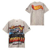 Rough play washed and hot-drilled pure cotton t-shirt g direct printing