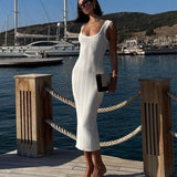 Women Sweater Dress Dress Sleeveless Tight Summer Sexy Mid-Length