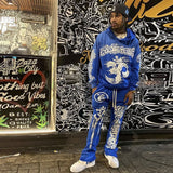 HS Sweatpants Stitching Sports Leisure Horn