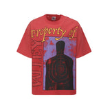 Vallt-shirt men's washed retro character printing g pure cotton