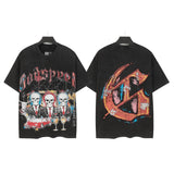 Godspeed men's short-sleeve t-shirt - washed print, hotfix rhinestone detail, streetwear style