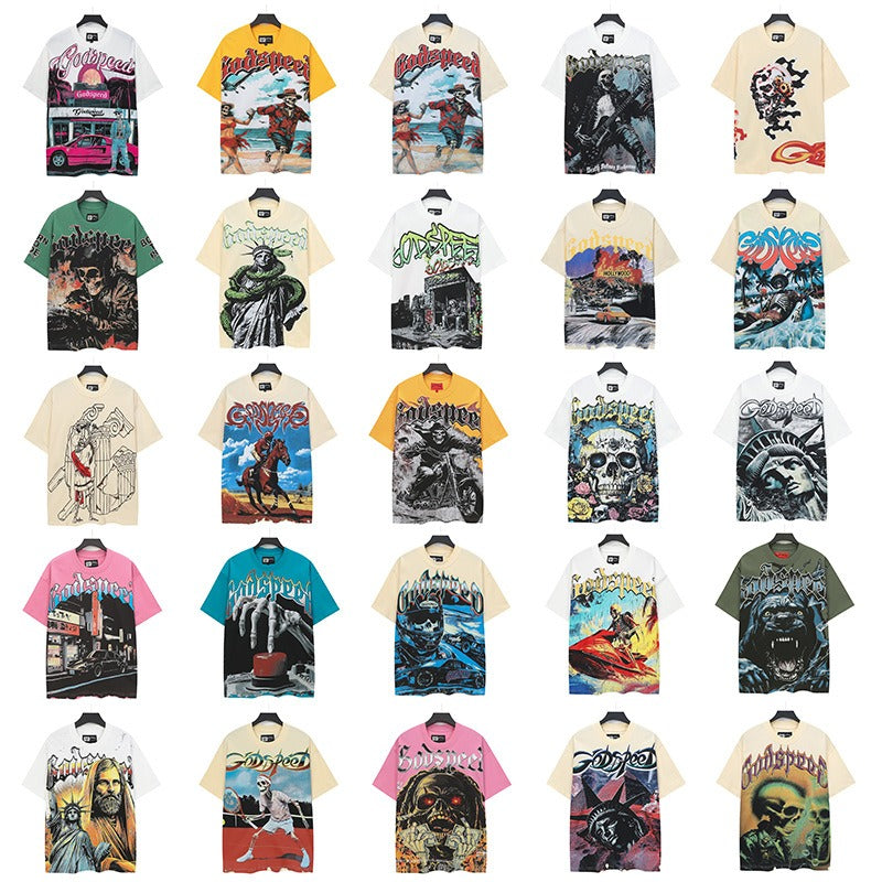 Godspeed men's youth t-shirt - short sleeve, washed print, 100% cotton, american retro style