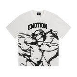 Mixed emotion men's t-shirt - short sleeve, rhinestone print, 100% cotton