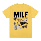 MILF Man I Love Felines Funny Meme T-Shirt Cat Lovers Graphi