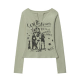 Women Long Sleeve T-Shirt Long Sleeve T-shirt Women's Spring and Autumn Casual Short
