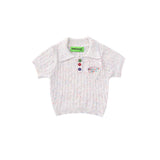 Women Sweater Short-Sleeved Sweater for Women Summer Casual Polo Collar Short