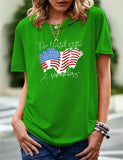 Women's Independence Day T Shirt Pattern Printed Short-Sleeved T-shirt