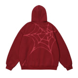 Men Hoodie Spider Web Printed Sweater Men's Loose Pullover Hoodie Autumn and Winter