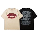 Men T Shirt Vintage Graffiti Bottoming T-shirt Hip Hop Short Sleeve