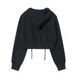 Women Hoodie Waffle Cardigan Sweater Casual Girl Autumn Coat