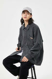 Unisex Jacket Fall Hook & Loop Shirt Women's Clothing