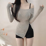 Women Long Sleeve Shirt Spring Split Button Design Blouse Female