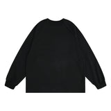 Men Hoodie English Printed Crew Neck Sweatshirt Loose Side Stripe Contrast Color Long Sleeves