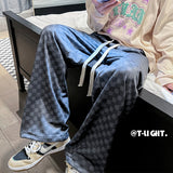 Men Sweatpants Checkered Pants Men's Spring Fashion Brand Casual Trousers