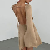 Women Sweater Dress Long Sleeve Dress Autumn and Winter Tight Skirt