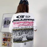 HS T Shirt Abstract Printing Casual Loose