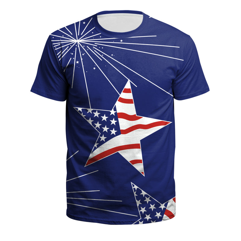 National Flag Day T Shirts Spring/Summer Independence Day Men's Sportswear Short Sleeve Printing