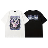 Men T Shirt Retro Cartoon Couple Short Sleeve T-shirt Men and Women Loose