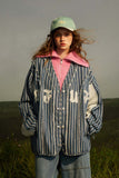 Unisex Jacket Autumn Striped Denim Coat Women's Clothing