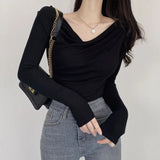 Women Long Sleeve Shirt Casual Bottoming Shirt Autumn