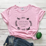 Y2k Short Sleeves T-shirt Planting Seeds Protecting Trees