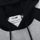 Men Hoodie Loose Retro Pullover Contrast Color Stitching Sleeves Sports Hoodie