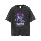 Killua Zoldyck T-shirts Men Streewear Vintage Washed