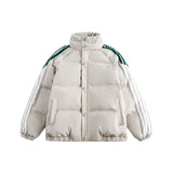 Unisex Jacket Winter Striped Minimalist Bread Coat