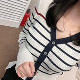 Women Long Sleeve Shirt V-neck Sweater Slim Long Sleeve Top Female