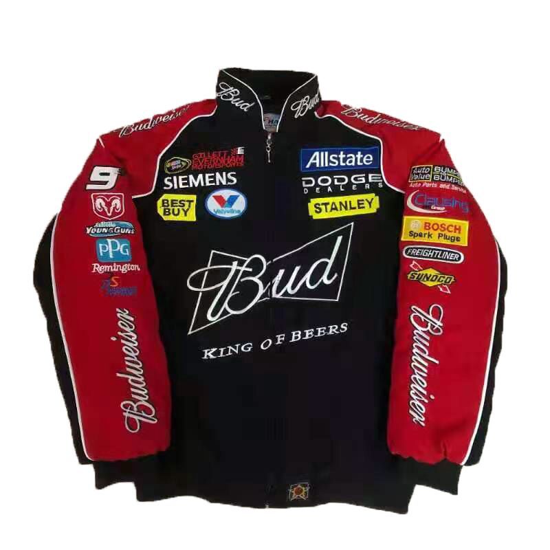 F1 Racing Suit Racing Suit Preppy Style Retro Style Autumn and Winter Wear Coat Cotton Clothing Embroidery