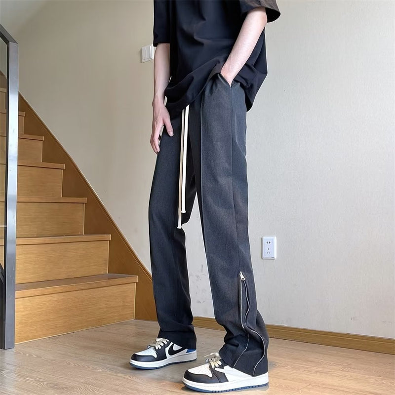 Men Sweatpants Casual Suit Pants Men's Summer Loose Straight