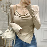 Women Long Sleeve Shirt Sling Vest Cardigan Jacket Long-Sleeved Suit