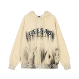 Men Hoodie Paste Cloth Embroidery Letter Inkjet Hooded Sweater