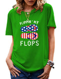 Women's Independence Day T Shirt Printed Short-Sleeved T-shirt
