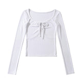 Women T-Shirt Spring and Autumn round Neck Slim-Fit Long-Sleeved T-shirt for Women