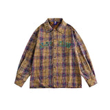 Unisex Jacket Autumn Affixed Cloth Embroidered Plaid Shirt Women's Clothing