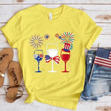 Women's Independence Day T Shirt round Neck Short Sleeve T-shirt Women's Top