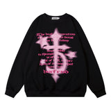 Men Hoodie Printed Crew Neck Sweatshirt Men Loose Casual Long Sleeves