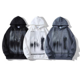Men Fleece Lined Hoodie Hooded Sweater Men's Winter Clothes Loose Thick Warm Pullover