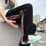 Men Sweatpants Striped Sports Pants Men's Fashion Brand Hip Hop Loose Wide Leg