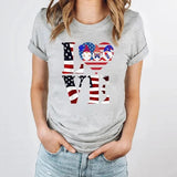 Women's Independence Day T Shirt round Neck Short Sleeve T-shirt Women's Top