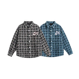 Unisex Jacket Autumn Plaid Letters Embroidered Jacket Women's Clothing