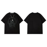 Men's T Shirt Fashion Brand Printing Suede Short-Sleeved T-shirt Men's and Women's Hiphop