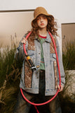 Unisex Jacket Autumn Paisley Denim Coat Women's Clothing
