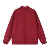 Men Hoodie Five-Pointed Star Printing Lapel Pullover Sweater Men
