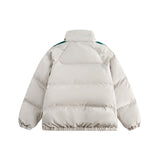 Unisex Jacket Winter Striped Minimalist Bread Coat