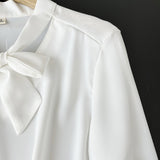 Women T-Shirt Autumn Korean Style Elegant Versatile Solid Color Top Shirt