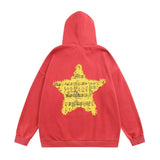 Men Hoodie Five-Pointed Star Note Printed Hoodie